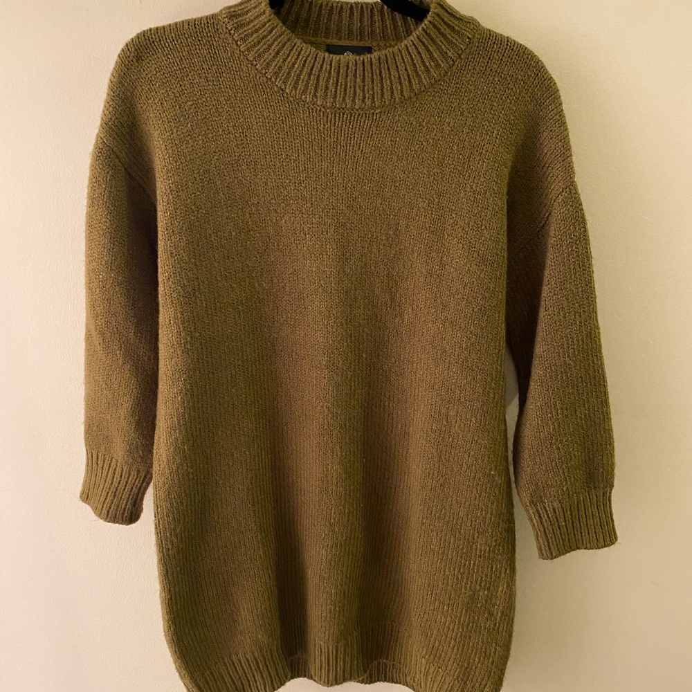Olive green sweater dress
